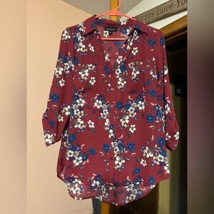 Floral Burgundy Women's Top
